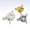 Brass Spring Ring Clasps, Mixed Color, 11x5mm, Tube Bails: 8.5x4.5x1.5mm, Hole: 2mm