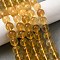 Natural Yellow Fluorite Beads Strands, Round, 10~10.5mm, Hole: 1mm, about 39pcs/strand, 15.55''(39.5cm)