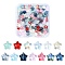 12 Colors Transparent Glass Beads, AB Color Plated, Star, Mixed Color, 8~8.5x8~9x3~4mm, Hole: 0.8~1mm, 2pcs/style