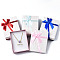 Cardboard Jewelry Set Box, with Bowknot Ribbon Outside and White Sponge Inside, Rectangle with Tartan Pattern, Mixed Color, 9.2x7.1x3.1cm
