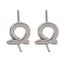 Brass Stud Earring Findings, with 925 Sterling Silver Pin, Cadmium Free & Nickel Free & Lead Free, Ring, Platinum, 11x8.5mm, Pin: 11.5x0.7mm & 2.7x0.8mm