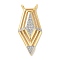 Brass Micro Pave Cubic Zirconia Pendants, Cadmium Free & Lead Free, Shield Charms, Real 18K Gold Plated, 32x14.5x4.5mm, Hole: 1.3mm