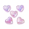 UV Plating Acrylic Cabochons, Iridescent, Heart, Lilac, 11.5~12x12~12.5x4mm