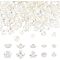 NBEADS About 300 Pcs Flower Bead Caps, Opaque ABS Plastic Imitation Pearl Flower Beads 5 Styles White Flower Imitation Pearl Bead Caps Floral End Caps for DIY Necklace Earrings Jewelry Making