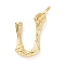 Brass Pendants, Cadmium Free & Lead Free, with Jump Ring, Golden, Letter Charms, Letter U, 12x8x2mm, Hole: 3mm