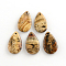 Picture Jasper Gemstone Pendants, teardrop, 33x19x5~5.5mm, Hole: 2mm