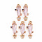 Rack Plating Brass Micro Pave Clear Cubic Zirconia Pendants, with Faceted Glass, Long-Lasting Plated, Cadmium Free & Lead Free, Cactus, Pink, 18.5x7.5x3.5mm, Hole: 1.2mm