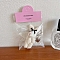 Cute Fluffy Wool Rabbit Keychain, Hanging Decoration, White, 70~85mm