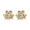 Brass Pave Clear Cubic Zirconia Couple Links, Real 18K Gold Plated, Long-Lasting Plated, Cadmium Free & Lead Free, Rack Plating, Real 18K Gold Plated, 16x20.5x3.5mm, Hole: 1.4mm