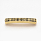 Brass Micro Pave Cubic Zirconia Beads, Cadmium Free & Lead Free, Cuboid, Black, Golden, 36x5x4~5mm, Hole: 1mm