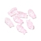 Transparent Spray Painted Glass Beads, Fish, Pink, 15x8x5mm, Hole: 1mm
