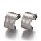 Tarnish Resistant 304 Stainless Steel Ear Cuff Findings, with Hole and Star Pattern, Stainless Steel Color, 11x10x7mm, Hole: 0.9mm