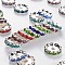 Brass Grade A Rhinestone Spacer Beads, Wavy Edge, Rondelle, Nickel Free, Silver, Mixed Color, 12x4mm, Hole: 2.5mm