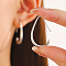 Alloy Stud Earrings, Platinum, Teardrop, 50mm