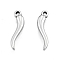 Non-Tarnish 201 Stainless Steel Pendants, Horn of Plenty, Italian Horn Cornicello, Stainless Steel Color, 20x5.5x3mm, Hole: 1.5mm