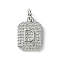 Rack Plating Brass Micro Pave Clear Cubic Zirconia Charms, Long-Lasting Plated, Lead Free & Cadmium Free, Rectangle with Letter Pattern, with Jump Ring, Platinum, Letter D, 14x9.5x2mm, Hole: 3mm