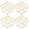 Brass Pendants, Fan, Real 18K Gold Plated, 25.5x26x1mm, Hole: 0.9mm, 10pcs/box