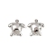 Brass Beads, Cadmium Free & Nickel Free & Lead Free, Tortoise, Real Platinum Plated, 9.5x9x3.5mm, Hole: 1.2mm