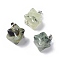 Natural Prehnite Pendants, Merkaba Star Charms, with Stainless Steel Color Plated 201 Stainless Steel Findings, 18~20x14~15x14~15mm, Hole: 8x3mm