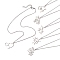6Pcs 6 Styles 201 Stainless Steel 3 Heart Snowflake Flower Star Pendant Necklaces, with 304 Stainless Steel Cable Chains, Stainless Steel Color, 16.06 inch(40.8cm), 1pc/style