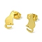 Cute Little Animal Theme 304 Stainless Steel Stud Earrings, Cat Shape, 11.5x5.5mm