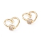 Brass Micro Pave Clear Cubic Zirconia Screw Carabiner Lock Charms, for Necklaces Making, Quick Links, Long-Lasting Plated, Heart, Real 18K Gold Plated, 17x15x5mm, Screw: 5x5mm