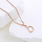 Stainless Steel Letter Pendant Necklaces for Women Men, Rose Gold, Letter D