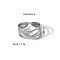 Irregular Hammered Stainless Steel Open Cuff Rings, Summer Beach, No Fading, Stainless Steel Color, Inner Diameter: 17mm