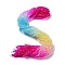 Transparent Glass Bead Strands, Segmented Multi-color Beads, Triangle, Fuchsia, 4.5x4.5x3mm, Hole: 0.9mm, about 142pcs/strand, 13.58~13.78''(34.5~35cm)