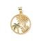 Brass Micro Pave Cubic Zirconia Pendants, Cadmium Free & Lead Free, Real 16K Gold Plated, Crab, 23.5x21x3mm, Hole: 5x3.5mm