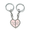 Alloy Enamel Keychain, with Alloy Rings, Misty Rose, 8.5cm