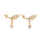 Brass Micro Pave Cubic Zirconia Pendants, Nickel Free, Long-Lasting Plated, Real 18K Gold Plated, 24x25.5x4.5mm, Hole: 1.2mm