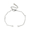 304 Stainless Steel Twisted Bar Link Chains Bracelet Making, Stainless Steel Color, 6-1/8 inch(15.5cm) Long+50mm Extender
