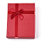 Cardboard Jewelry Necklace Boxes, with White Sponge, for Jewelry Gift Packaging, Rectangle with Bowknot, Red, 13x10x3.1cm, inside: 12.3×9.3cm.