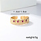 Textured Brass Micro Pave Cubic Zirconia Cuff Rings for Women, Golden, Inner Diameter: 16mm~18mm