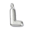 Anti-Tarnish 304 Stainless Steel Pendants, Letter Charm, Letter L, 20x11x4mm, Hole: 1.6mm