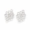 Tibetan Style Links connectors, Zinc Alloy, Flower, Platinum, Cadmium Free & Nickel Free & Lead Free,  18x13x1mm, hole: 2mm