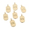 Brass Pendants, Long-Lasting Plated, Oval with Constellation, Real 18K Gold Plated, Aquarius, 24x12.5x2mm, Hole: 3.5x1.5mm