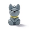 PVC Plastic Cartoon Pendants, for DIY Keychain Making, Dog Pattern, 49x29x23.5mm, Hole: 2mm