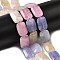 Natural Dyed Malaysia Jade Beads Strands, Rectangle, Mixed Color, 18~18.5x13~13.5x4.5~5mm, Hole: 1.2mm, about 22pcs/strand, 15.87''(40.3cm)