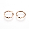 304 Stainless Steel Jump Rings, Open Jump Rings, Twisted, Rose Gold, 18 Gauge, 8x1mm, Inner Diameter: 6mm
