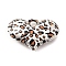 Acrylic Pendants, Heart-shaped with Leopard Print Pattern, with Loop, Silver, 27x39.5x11.5mm, Hole: 4.5x5mm