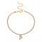 Fashionable and Creative Rhinestone Anklet Bracelets, English Letter P Hip-hop Creative Beach Anklet for Women, Golden