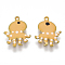 Alloy Enamel Charms, Enamelled Sequins, Octopus, Orange, 14x11x1.5mm, Hole: 1mm