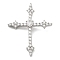 Brass Micro Pave Clear Cubic Zirconia Pendants, Cross, Rack Plating, Long-Lasting Plated, Lead Free & Cadmium Free, Platinum, 32.5x26.5x4mm, Hole: 4x5mm