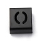 Ion Plating(IP) 304 Stainless Steel Square Slide Charms, Black, Letter O, 9x8x4mm, Hole: 3.5x8.5mm
