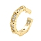 Clear Cubic Zirconia Open Cuff Rings, Cadmium Free & Lead Free, Cross Brass Finger Rings for Women, Golden, 5mm, Inner Diameter: Adjustable