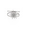 Tarnish Resistant 201 Stainless Steel Open Cuff Finger Ring Cabochon Settings, Sun with Flat Round, Stainless Steel Color, US Size 7 1/4(17.5mm), Tray: 5mm