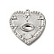 304 Stainless Steel Pendant Rhinestone Settings, Heart, Stainless Steel Color, 31.5x30.5x3mm, Hole: 1.8mm
