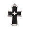 Alloy Acrylic Sheet Pendants, Platinum, Cross, 33.5x21x3mm, Hole: 2mm